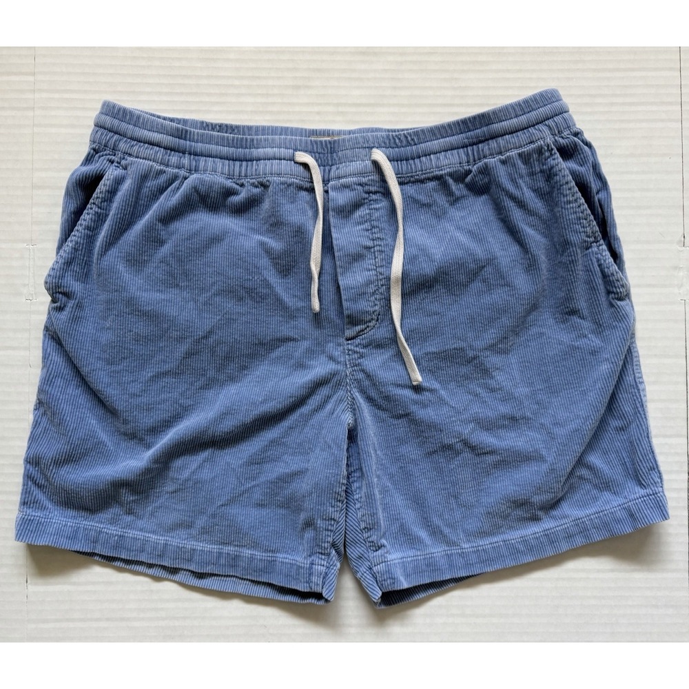 Marine Layer Men's Large Saturday Corduroy Shorts 6" Inseam Blue Cotton Soft